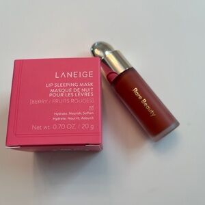Lineage Lip Sleeping Mask and Rare Beauty Love blush set
